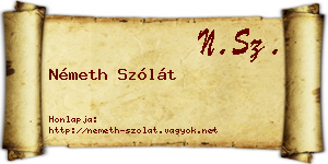 Németh Szólát névjegykártya
